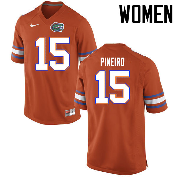 Women Florida Gators #15 Eddy Pineiro College Football Jerseys Sale-Orange